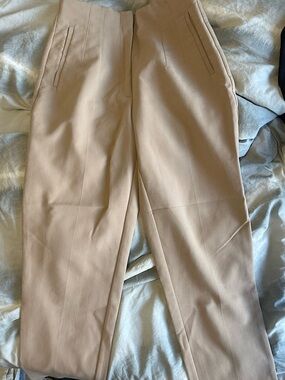 ZARA Classic High-Waist Women’s Dress Pants in Beige